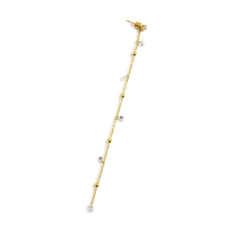 Marlù | Orecchino pendente con zirconi e sfere 12cm